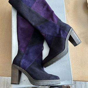 NIB made in Germany GABOR purple/pink suede leather boots. Sz USA 7.5 UK 5 FR38